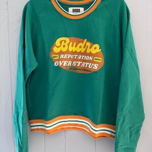Budro NWOT MEDIUM Reputation Green and Orange Sweatshirt